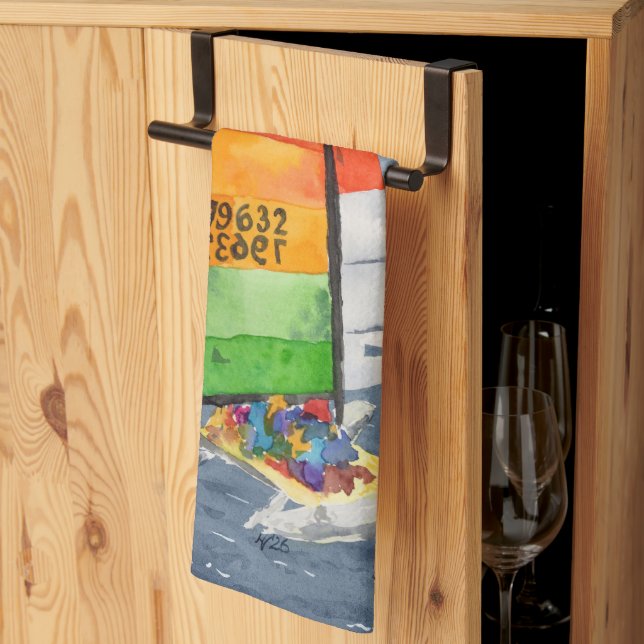 Serviette de cuisine nautique en catamaran voile (Pliage en tiers)