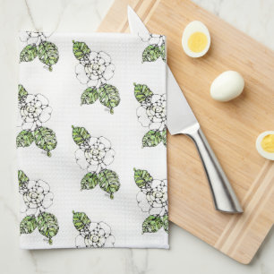 Serviette de cuisine - NGA Gardenias blancs