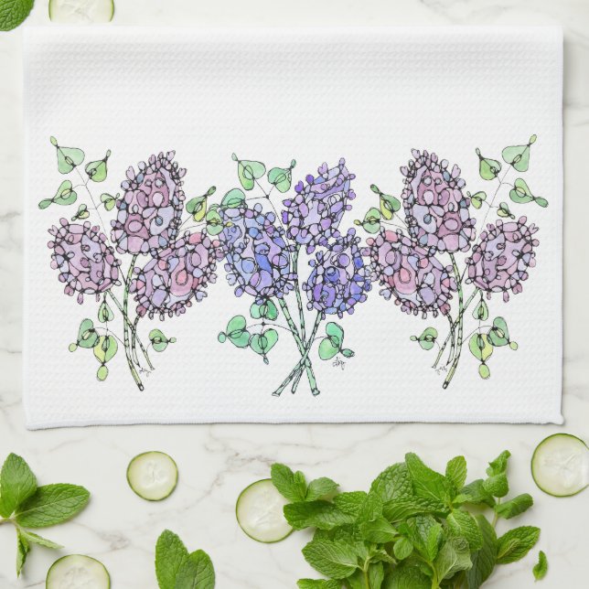 Serviette de cuisine - NGA Lilacs (Plié)