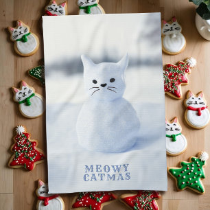 Serviette de cuisine Noël Chat Mignon Neigeux Meow