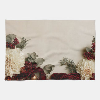 Serviette de cuisine Noël Floral Dahlia Velours Bo