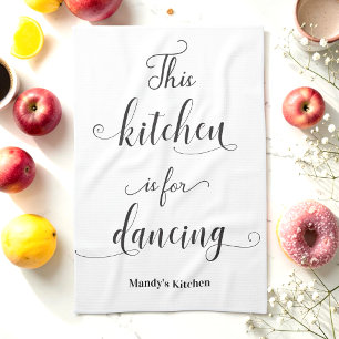 Serviette de cuisine noir et blanc pour citation d