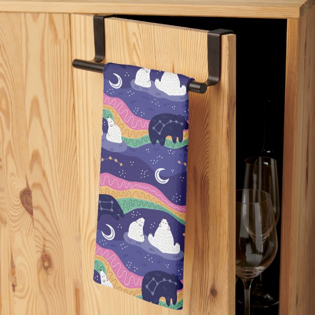 Serviette de cuisine Northern Lights (Pliage en tiers)