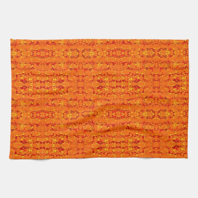 Serviette de cuisine orange colorée Aztek (Horizontal)