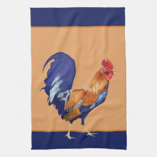 Serviette de cuisine orange coq