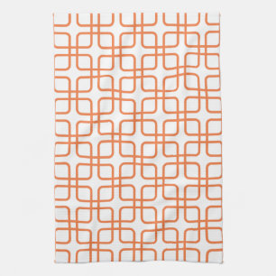 Serviette de cuisine \ orange géométriques de