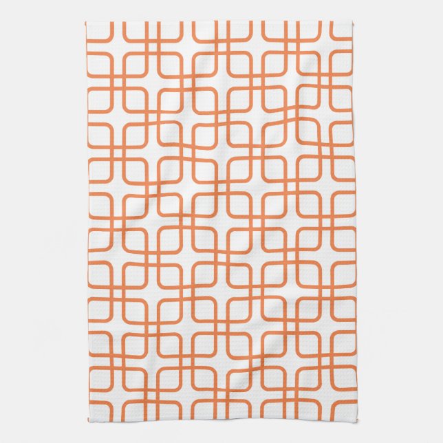 Serviette de cuisine \ orange géométriques de (Vertical)