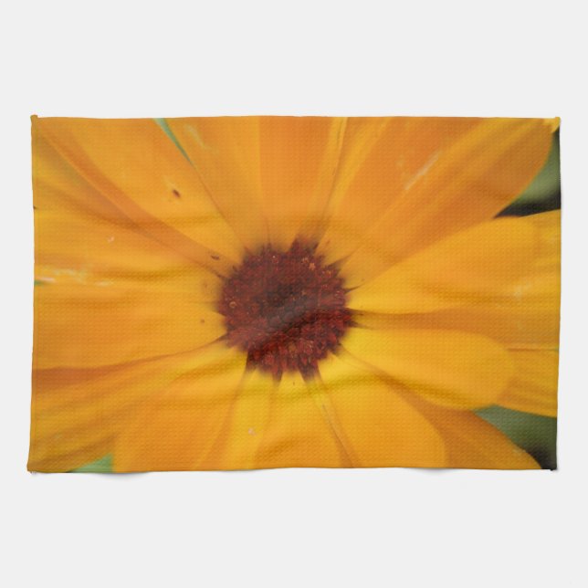 Serviette de cuisine Orange Rain Daisy (Horizontal)