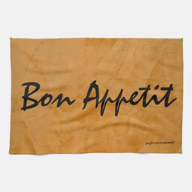 Serviette de cuisine orange toscane Bon Appetit (Horizontal)