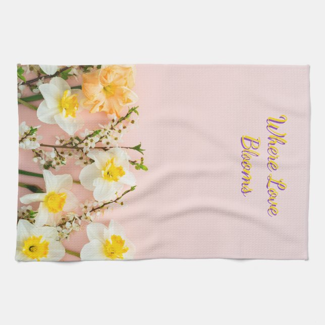 Serviette de cuisine Où l'amour fleurit | Romance  (Horizontal)