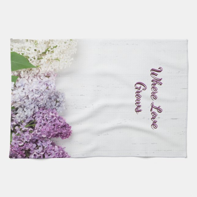 Serviette de cuisine Où l'amour grandit | Thé de p (Horizontal)