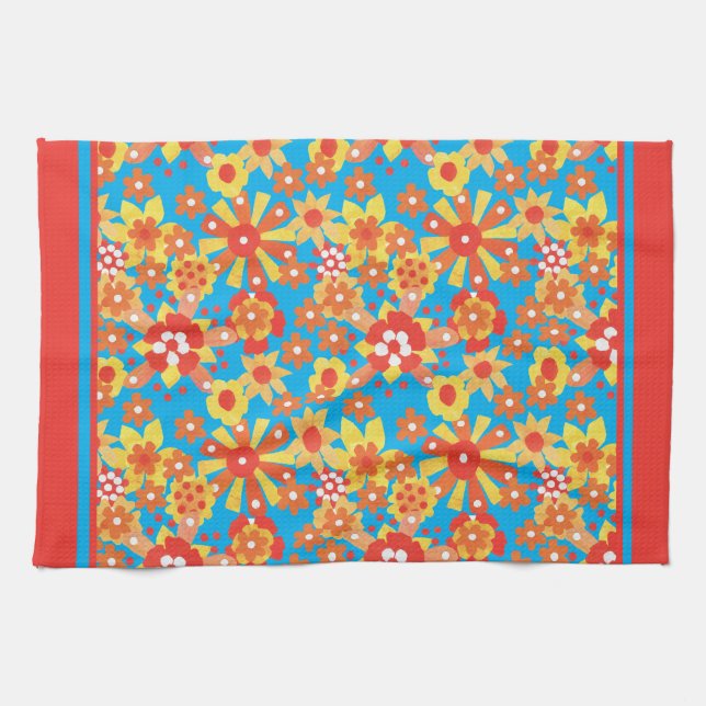 Serviette de cuisine ou serviette de thé, motif fl (Horizontal)