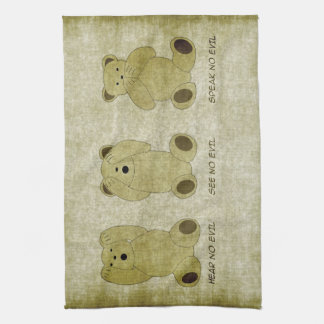 Serviette de cuisine Oursons N'entendez Pas le Mal