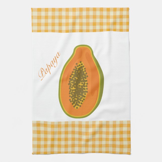 Serviette de cuisine Papaya Plaid (Vertical)