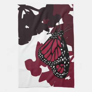 Serviette de cuisine - Papillon rouge monarque Jes