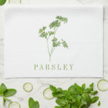Serviette de cuisine PARSLEY FRAÎCHE<br><div class="desc">Séchez votre charmante porcelaine avec cette serviette de cuisine FRAÎCHE PARSLEY. * Le persil est une belle herbe parfumée, avec de nombreuses utilisations, médicinales et culinaires. Cette tige, cuite à l'eau fraîche du jardin, a été dessinée à la main avec des crayons colorés. * D'autres serviettes de plat, et des...</div>