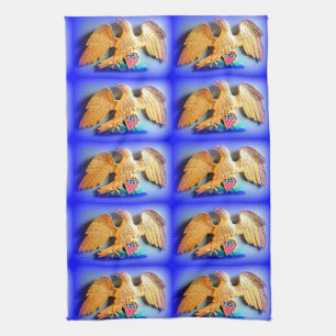 serviette de cuisine patriotique bleue d'aigles