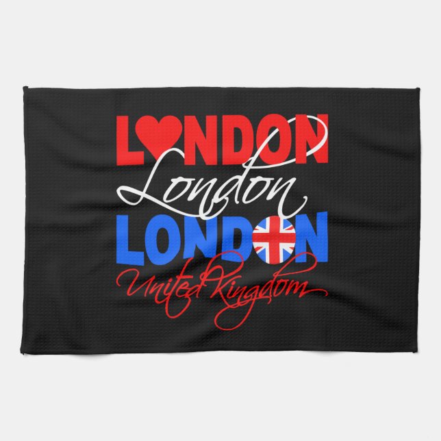 Serviette de cuisine personnalisée à Londres (Horizontal)