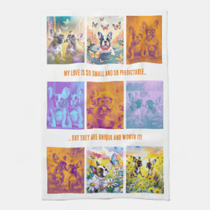 Serviette de cuisine personnalisée Bouledogues fra