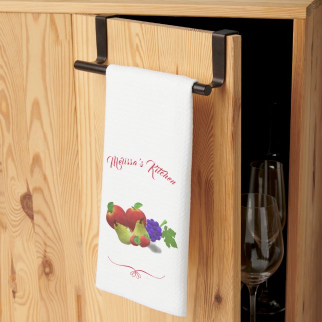 Serviette de cuisine personnalisée colorée à thème (Pliage en tiers)