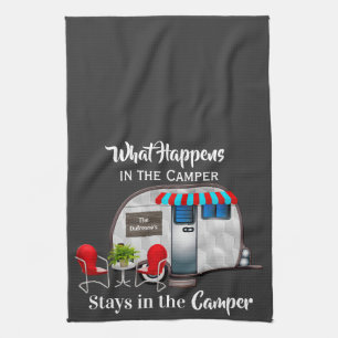 Serviette de cuisine personnalisée de campeur