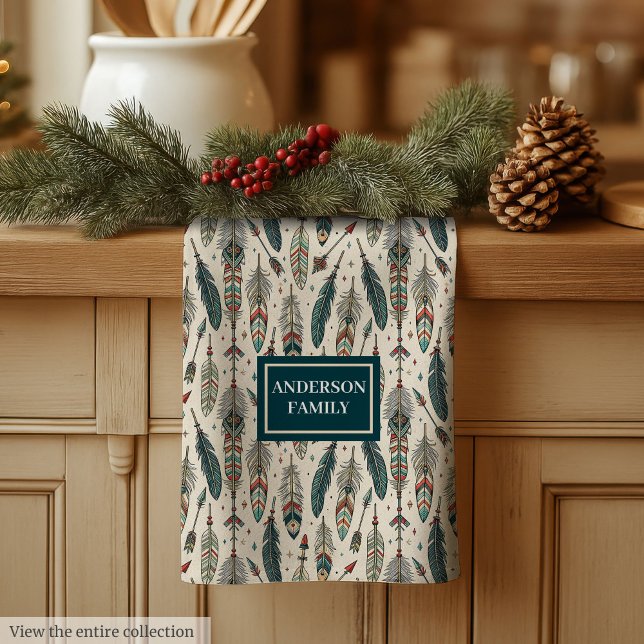 Serviette de cuisine personnalisée Ethnique Chic (Personalized Kitchen Towel Ethnic Chic Vibe)