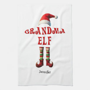 Serviette de cuisine personnalisée Grand-mère Elfe