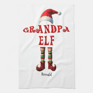 Serviette de cuisine personnalisée Grand-père Elf