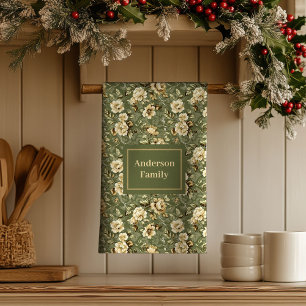 Serviette de cuisine personnalisée Lux Green Gold