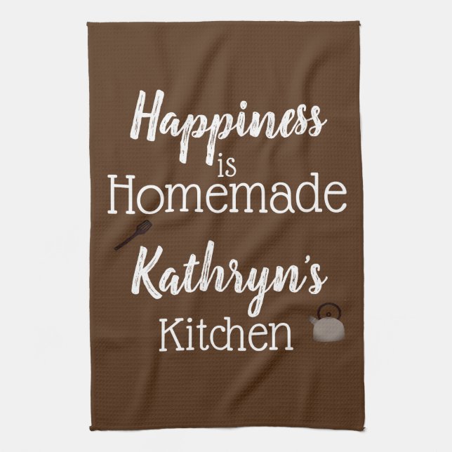 Serviette de cuisine personnalisée "maison" (Vertical)