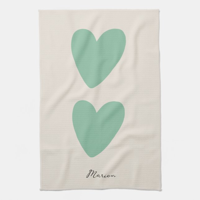 Serviette de cuisine personnalisée Seafoam Green M (Vertical)