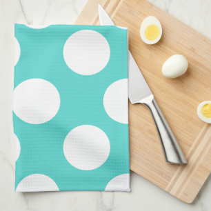 Serviette de cuisine Polka Dot Turquoise et blanch