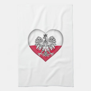 Serviette de cuisine polonaise d'amour