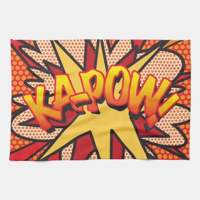 Serviette de cuisine pop dans le style d'une bande (Horizontal)