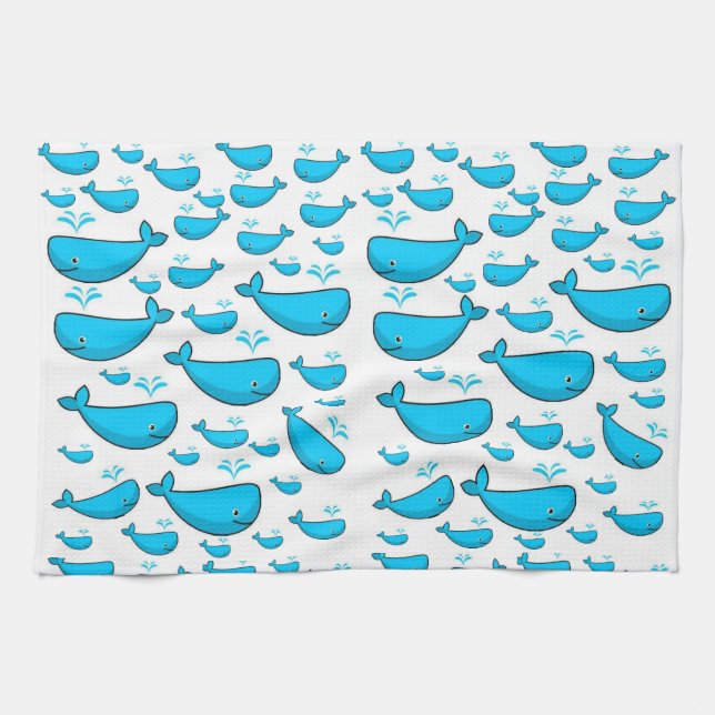 serviette de cuisine pour baleine bleue (Horizontal)