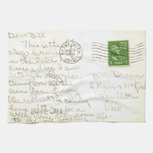 Serviette de cuisine pour carte postale