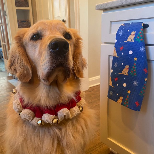 Serviette de cuisine pour chien côtier de Noël (Créateur téléchargé)