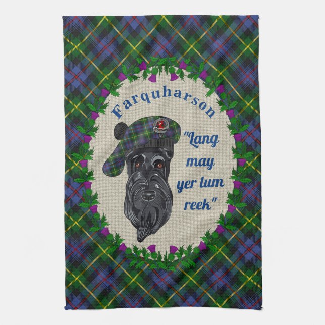 Serviette de cuisine pour chien écossais Farquhars (Vertical)