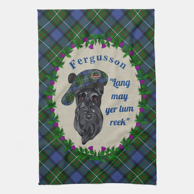 Serviette de cuisine pour chien écossais Fergusson (Vertical)