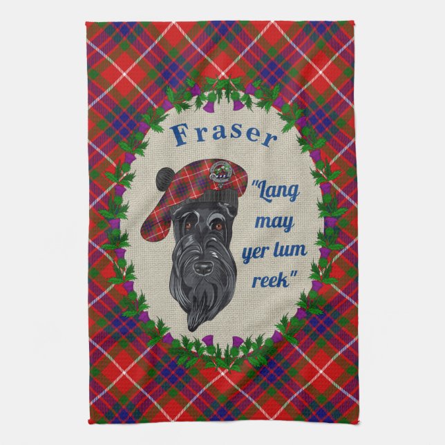 Serviette de cuisine pour chien écossais Fraser (Vertical)