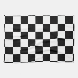 Serviette de cuisine pour échecs noir et blanc