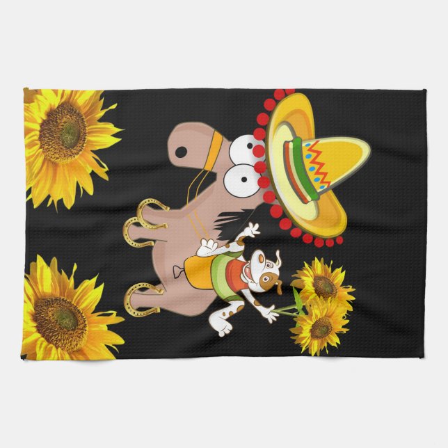Serviette de cuisine pour le papillon de tournesol (Horizontal)