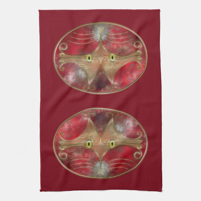 Serviette de cuisine pour les yeux de chat (Vertical)