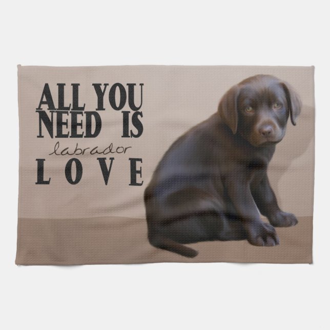 Serviette de cuisine pour marionnettes Labrador (Horizontal)