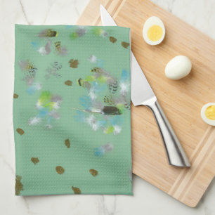Serviette de cuisine pour oiseaux forestiers