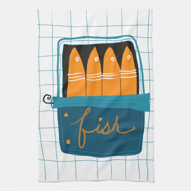 Serviette de cuisine pour poisson en conserve (Vertical)