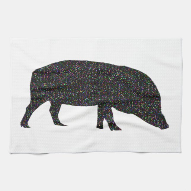 Serviette de cuisine pour porc mousseux (Horizontal)