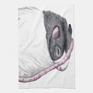 serviette de cuisine pour rat à capuche noire