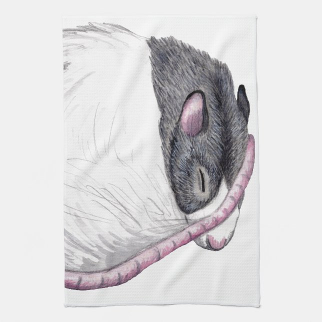 serviette de cuisine pour rat à capuche noire (Vertical)