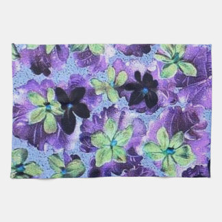 Serviette de cuisine pourpre de rétro vert vintage
